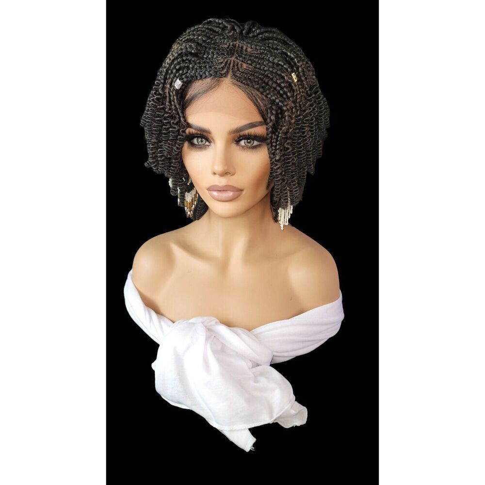 Braided Wig Handmade Micro Millions Braids, Short Kinky Twists, NWT, Short - Picture 2 of 15